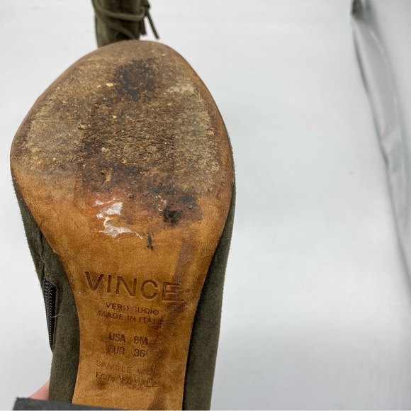 Vince Green Suede Tie Detail Ankle Boots Size 6 - Picture 6 of 6